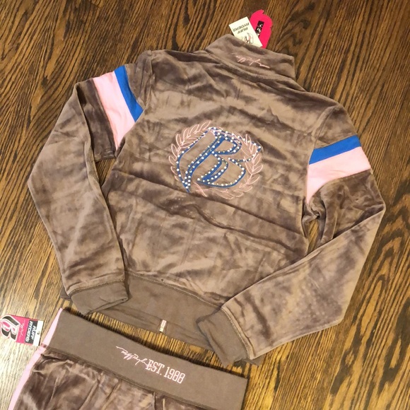 BNWT Y2K Velour Ruff Ryders Skirt Set Track Suit with Rhinestones - Picture 11 of 15